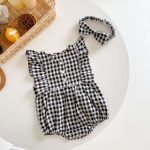 【73-100】ロンパース チェック柄 ノースリーブ 可愛い ベビー服 - 画像 (4)