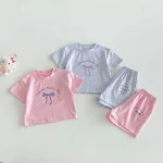 【80-130】セットアップ ベビー 男女兼用 リボン プリント - 画像 (15)
