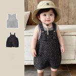 【73-100】セットアップ ヒョウ柄 サロペット＆シャツ 可愛い - 画像 (4)