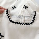 【66-120】ロンパース or ワンピース ベビー 女の子 リボン バブルスリーブ - 画像 (9)
