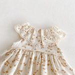 【66-90】ロンパースドレス ベビー服 女の子 ノースリーブ 丸襟 花柄 - 画像 (8)