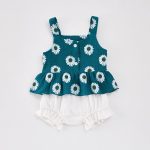 【66-100】セットアップ ベビー服 女の子 フラワーキャミトップス&ショートパンツ - 画像 (4)