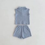 【73-100】セットアップ ベビー ポロネック ノースリーブ - 画像 (7)