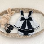 【73-110】セットアップ ベビー 女の子 チェック柄 リボン - 画像 (3)
