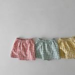 【73-100】セットアップ ベビー くまさんベスト＆チェックショートパンツ - 画像 (10)
