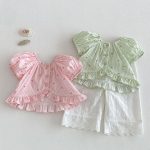 【73-120】トップス パフスリーブ ストライプ 可愛い おしゃれ 女の子 - 画像 (7)