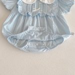 【66-90】ロンパース リボン付き ブルー 可愛い 女の子 - 画像 (9)