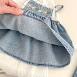 【73-120】デニムセットアップ ベビー 女の子 フラワー 刺繍 - 画像 (11)