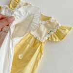 【66-90】ロンパース ベビー 花柄 刺繍 フリルデザイン - 画像 (10)