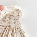 【66-90】ロンパースドレス ベビー服 女の子 ノースリーブ 丸襟 花柄 - 画像 (9)