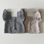 【73-100】セットアップ ベビー フリル チェック - 画像 (5)