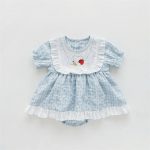 【66-90】ロンパースワンピース ベビー フリル付き ハート柄 - 画像 (6)