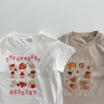 【66-100】ロンパース or Tシャツ ベビー プリント コットン - 画像 (10)