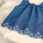 【73-120】セットアップ ベビー 女の子 デニムトップス&パンツ ノースリーブ - 画像 (10)