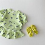 【73-120】セットアップ ベビー女の子 さくらんぼ Tシャツ＆ミニスカート - 画像 (8)