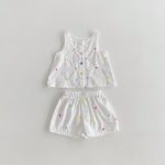【66-100】セットアップ ベビー カラフルハート刺繍 - 画像 (4)