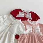 【66-90】ロンパース ベビー 可愛い 蝶結び パフスリーブ - 画像 (11)