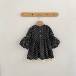 【80-130】ワンピース パフスリーブ ドット 可愛い 女の子 - 画像 (7)