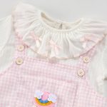 【66-100】セットアップ ベビー チェック サロペットロンパース&Tシャツ - 画像 (8)