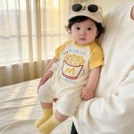 【66-90】ロンパース キイロ カラーバリ 可愛い ベビー服 - 画像 (2)