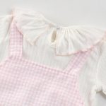 【66-100】セットアップ ベビー チェック サロペットロンパース&Tシャツ - 画像 (6)