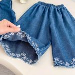 【73-120】セットアップ ベビー 女の子 デニムトップス&パンツ ノースリーブ - 画像 (11)