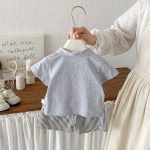 【73-100】Tシャツ or ショートパンツ ベビー 男の子 カートゥーンワッペン ストライプ - 画像 (7)