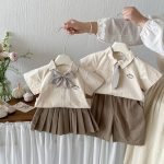 【73-100】セットアップ ベビー 学院風 ナチュラル - 画像 (5)