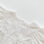 【66-100】ロンパース ベビー 女の子 花刺繍 スクエアネック - 画像 (7)