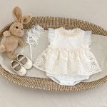 【73-100】ロンパースワンピース ベビー 女の子 フリル袖