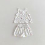【66-100】セットアップ ベビー カラフルハート刺繍 - 画像 (5)