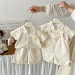 【73-100】サロペット or シャツ or ショートパンツ ベビー シンプル カートゥーン - 画像 (6)