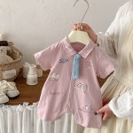【66-90】カバーオール ベビー カジュアル ネクタイ付き - 画像 (3)