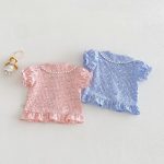 【73-120】シャツ or パンツ ベビー 女の子 小花柄 レース フリル - 画像 (7)