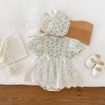 【66-90】ロンパース&帽子 ベビー服 女の子 レース 花柄 - 画像 (7)