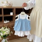 【73-110】セットアップ ブルーチェック トップス&パンツ - 画像 (10)