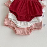 【66-90】ロンパース ベビー 可愛い 蝶結び パフスリーブ - 画像 (14)