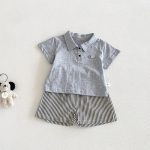 【73-100】Tシャツ or ショートパンツ ベビー 男の子 カートゥーンワッペン ストライプ - 画像 (3)