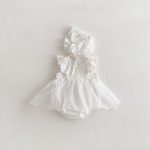 【66-90】ロンパースワンピース ベビー 女の子 フリルスリーブ チュール - 画像 (6)