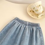 【73-120】デニムセットアップ ベビー 女の子 フラワー 刺繍 - 画像 (13)