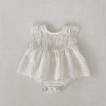 【66-90】ロンパース ベビー 女の子 アイレット 刺繍 - 画像 (8)