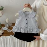 【73-100】シャツ or ショートパンツ ベビー 女の子 ドット ノースリーブ - 画像 (4)