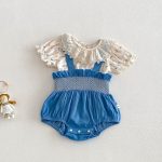 【66-90】セットアップ Tシャツ＆サロペットロンパース 総柄蝶結び - 画像 (2)