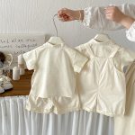 【73-100】サロペット or シャツ or ショートパンツ ベビー シンプル カートゥーン - 画像 (7)