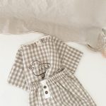 【66-100】セットアップ ベビー ドット/チェックあひるプリント - 画像 (10)