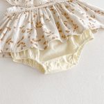 【66-90】ロンパースドレス ベビー服 女の子 ノースリーブ 丸襟 花柄 - 画像 (11)