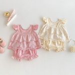 【73-100】セットアップ ベビー 女の子 刺繍 フリル - 画像 (5)