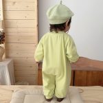 【66-90】ロンパース ゾウ柄 グリーン 可愛い 肌触り良い ベビー服 - 画像 (6)