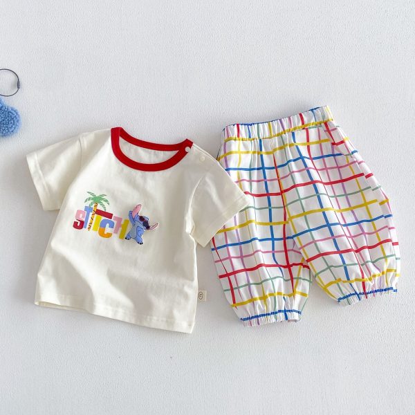 【73-110cm】セットアップ ツリー柄 シャツ＆カラフルパンツ