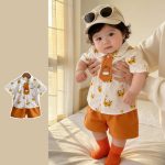 【73-100】セットアップ キリン柄 可愛い ベビー服